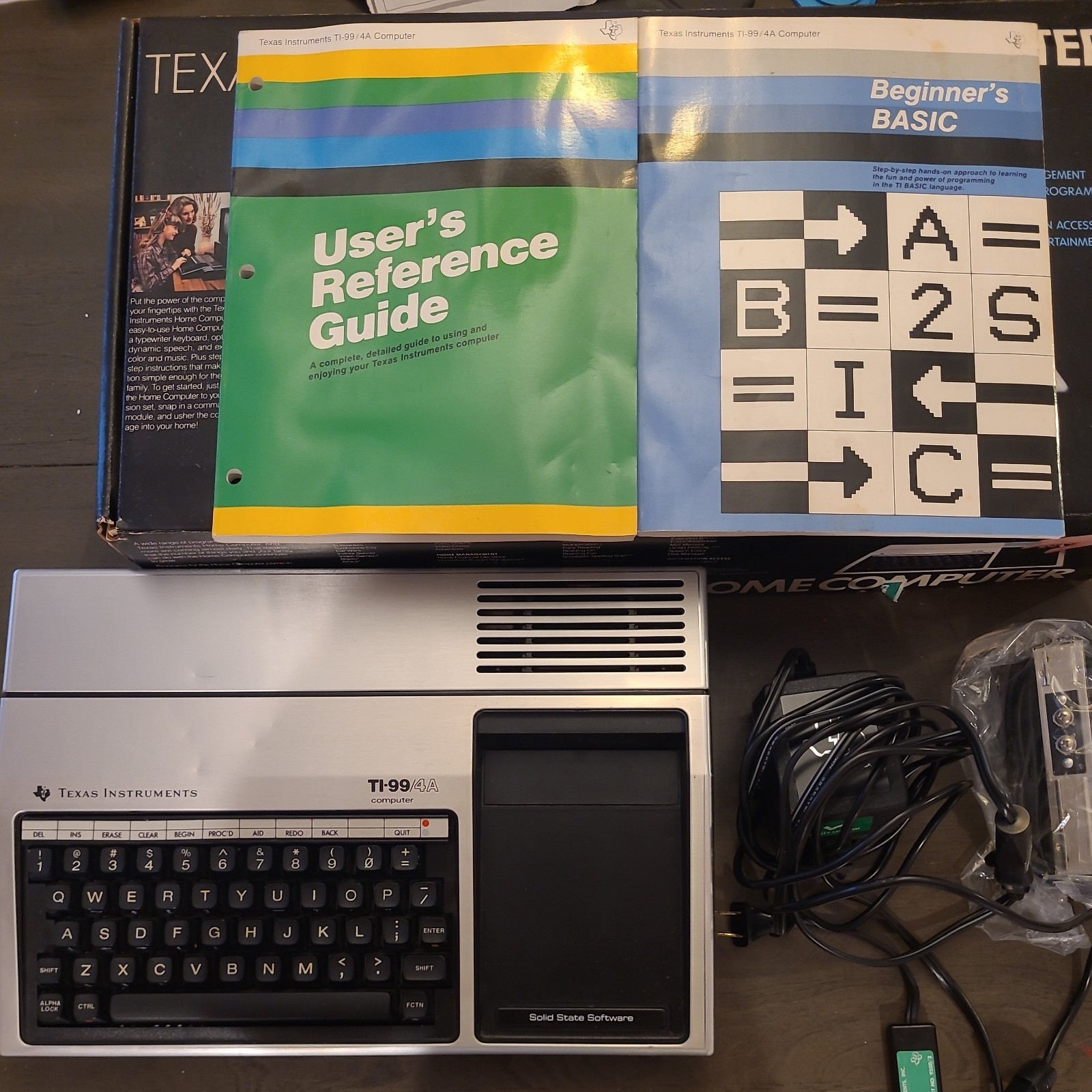 Rare Retro 1982 Texas Instruments TI99/4A Home Computer CIB (orig box & manuals)