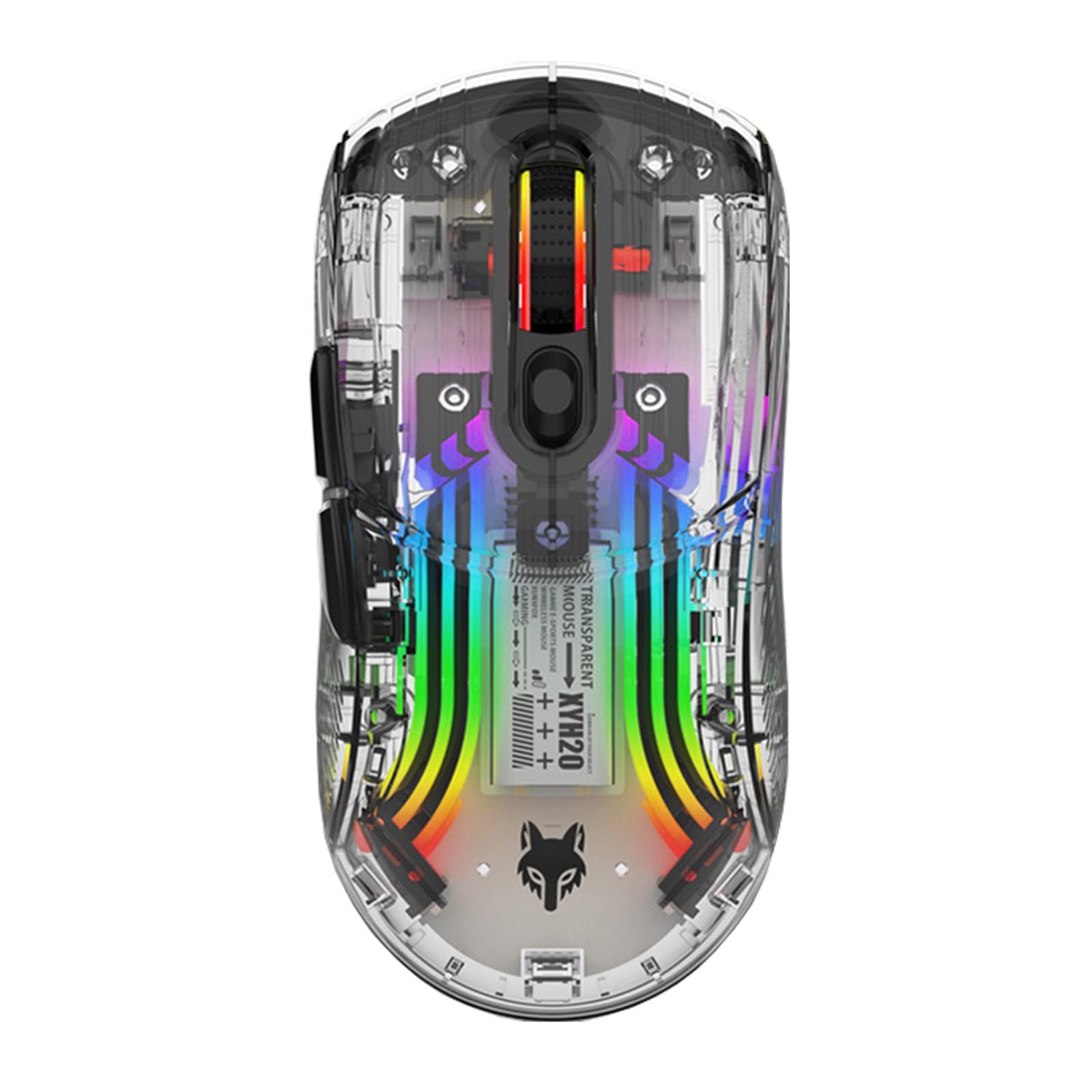 Transparent RGB Bluetooth Wireless Mouse Dual Mode Mechanical Gaming Esports