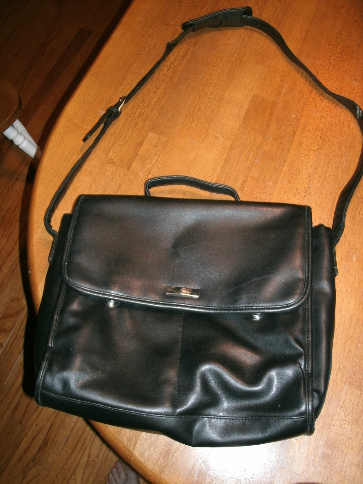 Womens Nine West Laptop Notebook Black Carrying Bag Case Briefcase Shoulder Bag