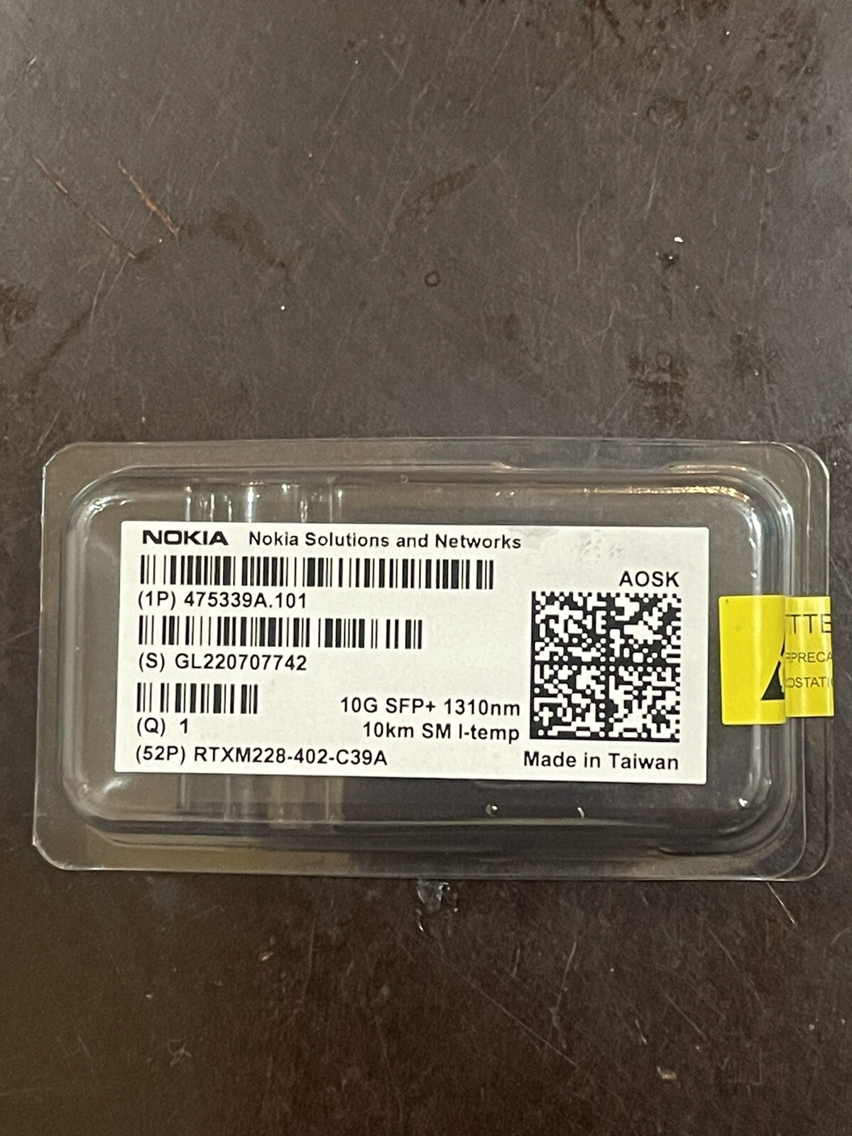 NOKIA-NSN FOSP 472949A.101 SFP+ 9.8G 10km 1310nm I-Temp  S1.1  RTXM228-402
