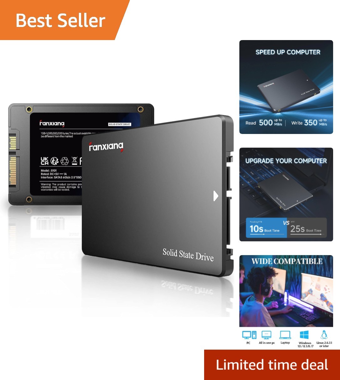 Upgrade to S101 128GB SSD - Lightning Fast Data Transfer for Laptops & PCs