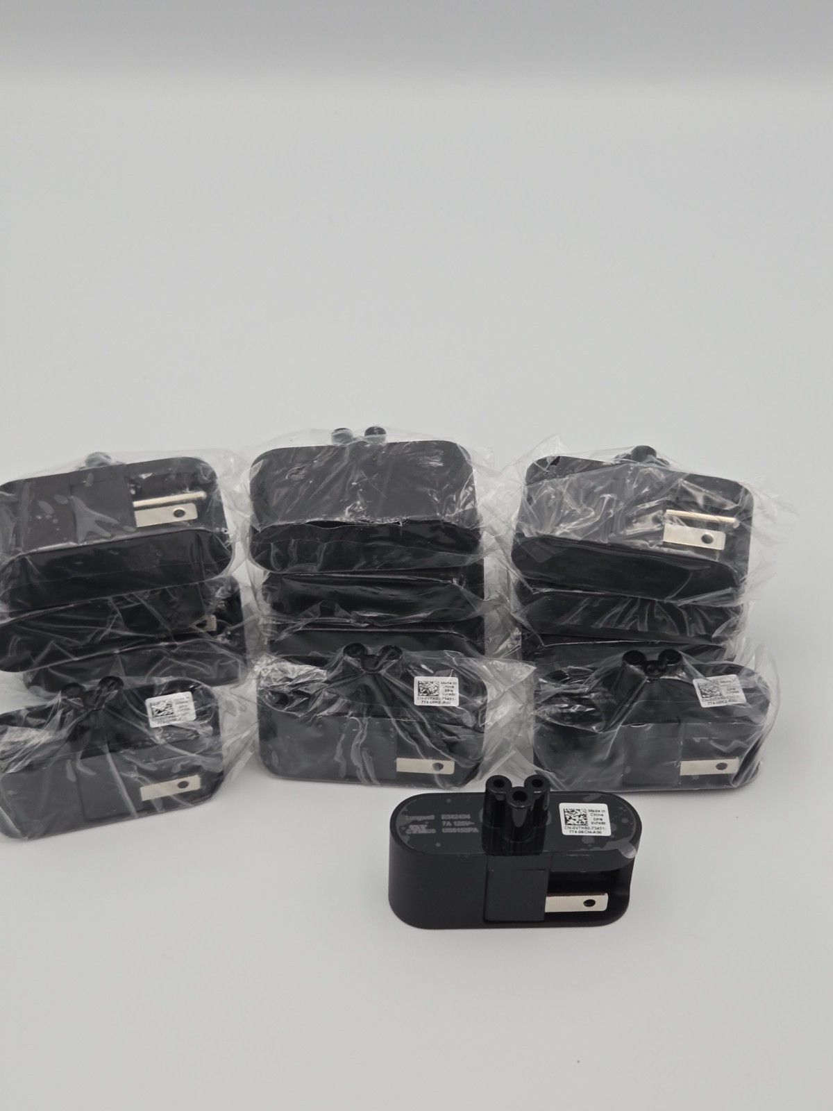 Lot of 13 Genuine Dell V7K50 3-Prong AC Wall Plug Adapters - New