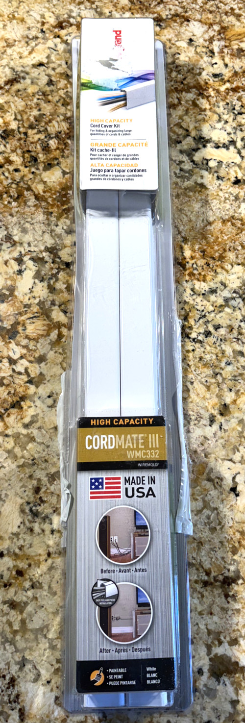 Legrand Wiremold On-Wall CordMate III High-Capacity Cord Concealment Kit -WMC332