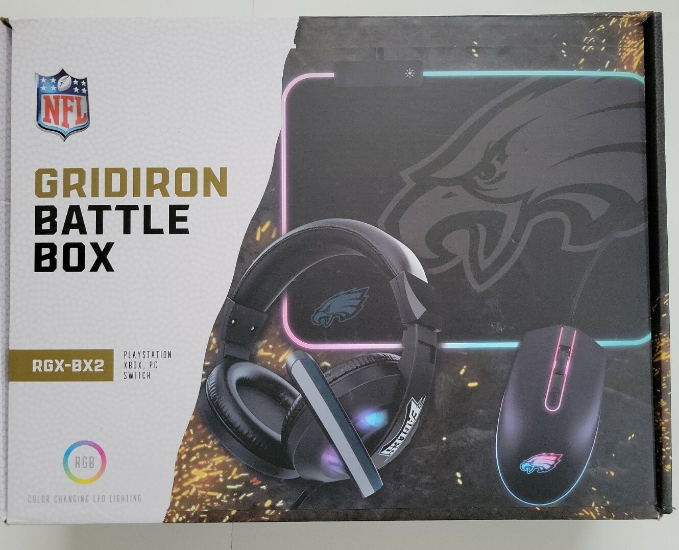 Philadelphia Eagles NFL Gridiron Battle Box Gaming Headset Mouse Pad