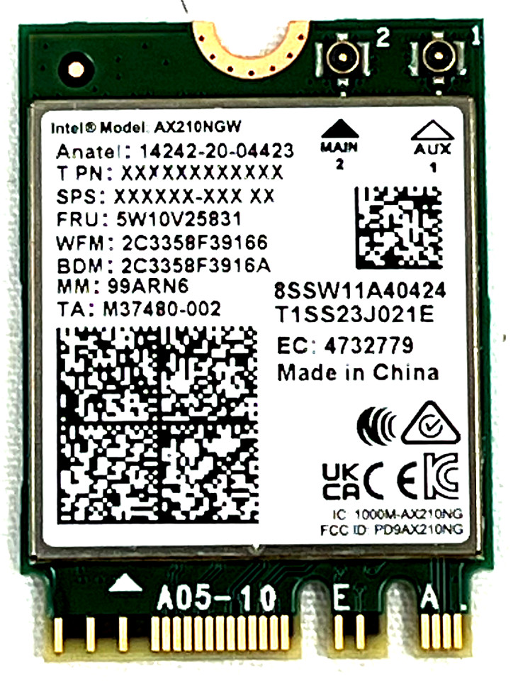 NEW Intel AX210 WiFi 6E M.2 Card WiFi Bluetooth 5.3 NGFF Key-A Key-E AX210NGW