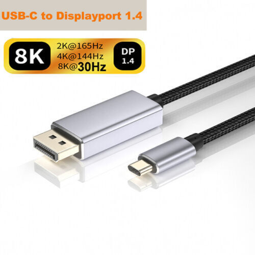 Thunderbolt 3 USB C to Displayport 1.4 cable 8K 4K USB 3.1 Type C to DP cable 