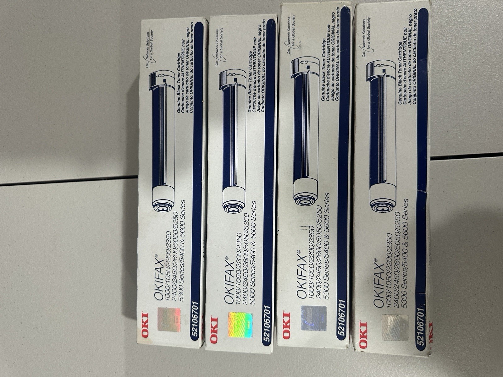NEW SEALED Lot of 4 OKI Data FAX 1000 2350 5050 Black Toner Cartridge 52106701