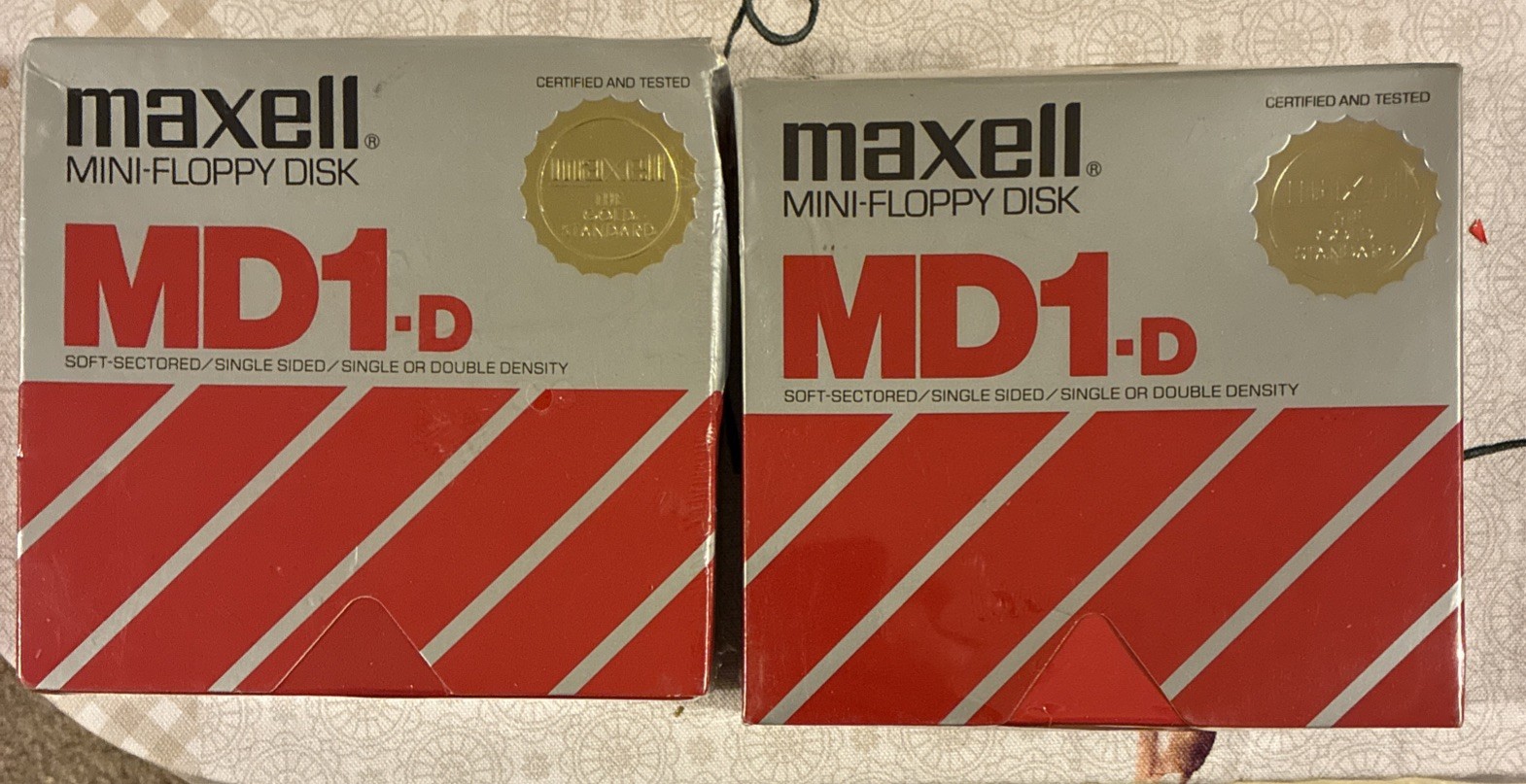 New 2 Box Lot of Maxell Mini-Floppy Disk MD1-D 10-Pack Single Sided SEALED NOS