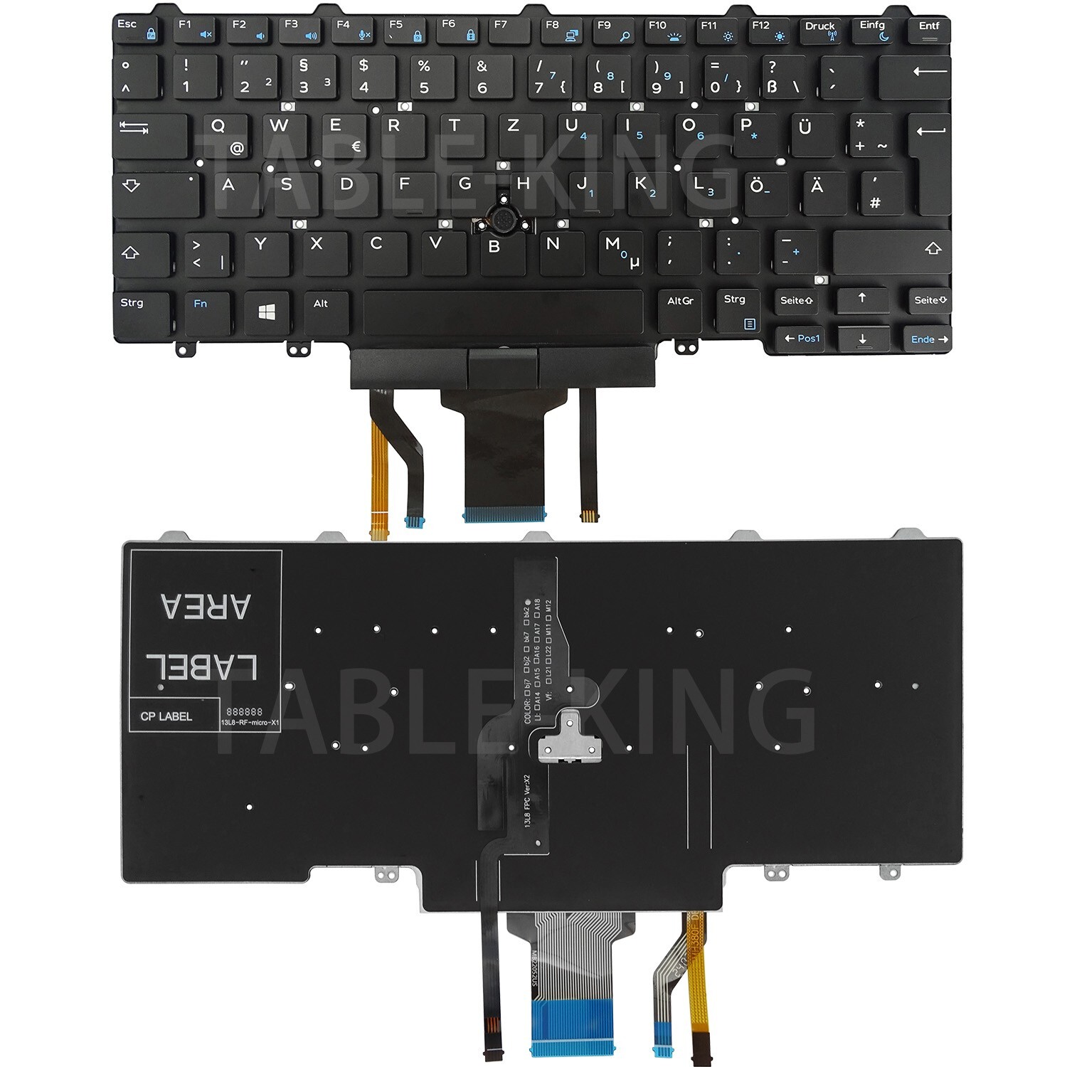 German Backlit Replacement Keyboard With Pointer For Dell Latitude E5480 E7480