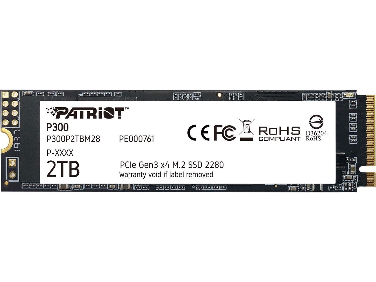 Patriot P300 M.2 2280 2TB PCIe Gen3 x4, NVMe 1.3 Internal Solid State Drive (SSD