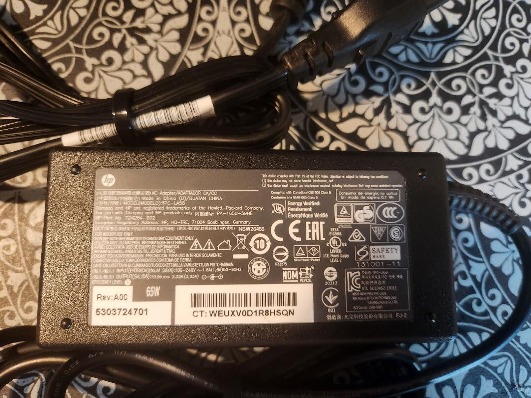 HP ADP-65AEB 19.5V 3.33A 65W Genuine Original AC Power Adapter Charger
