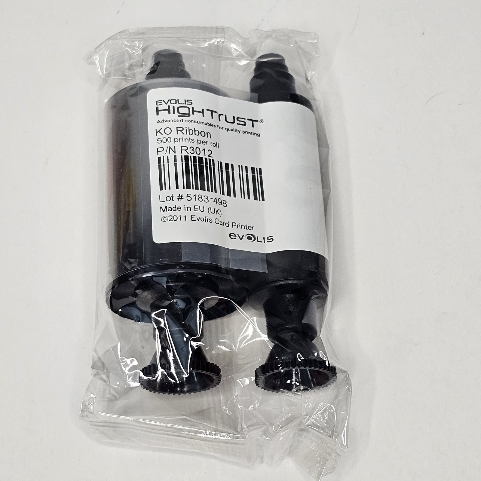 NEW EVOLIS High Trust Black TT Overlay Ribbon 500 Prints Per Roll