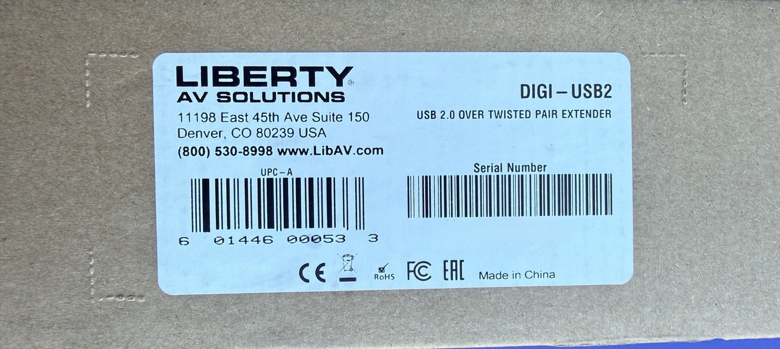 USB EXTENDER Intelix by Liberty AV Solutions DIGI-USB2 USB 2.0 Extender Set