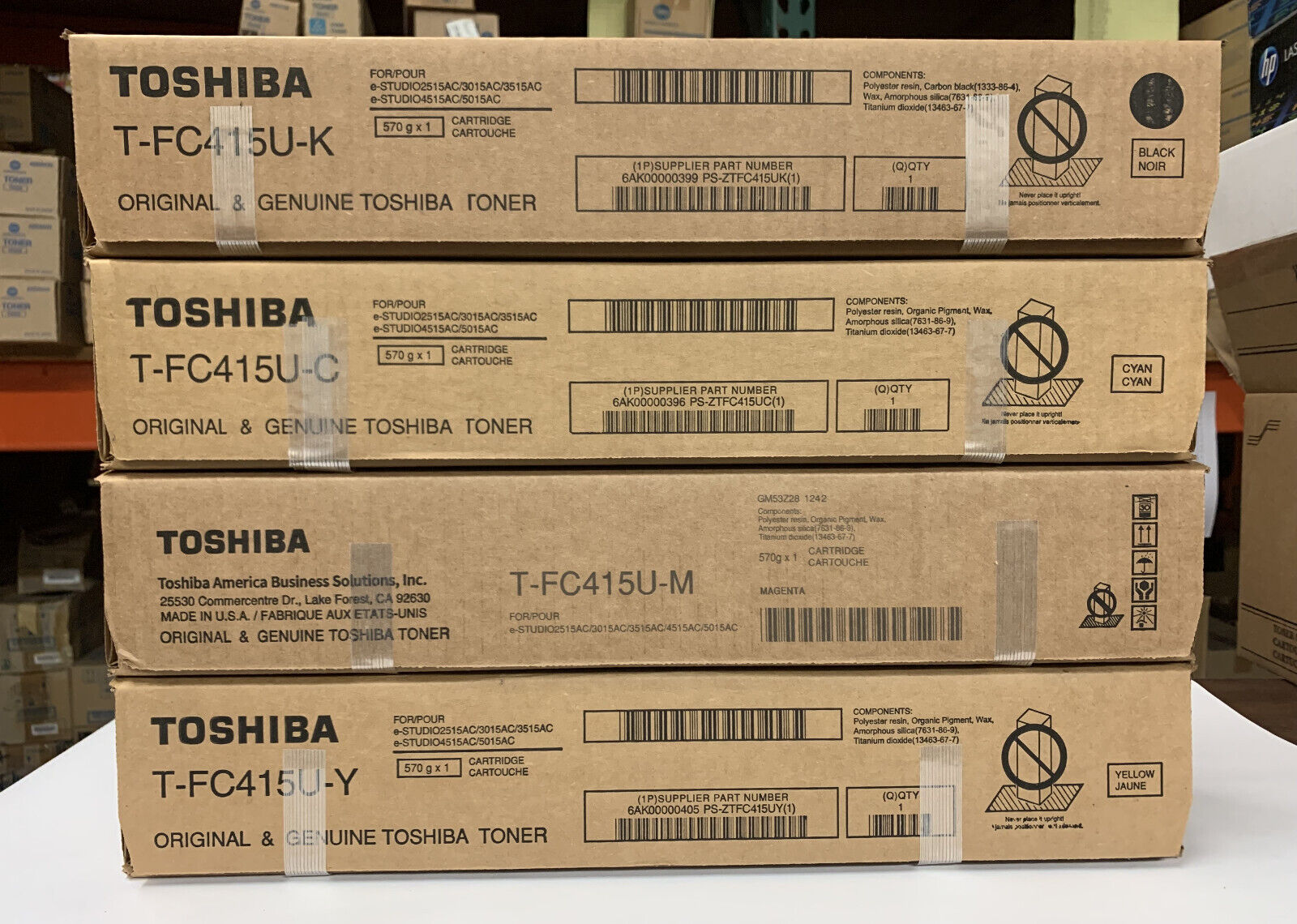 Toshiba TFC415 toner Full Set KCMY OEM factory sealed Sale