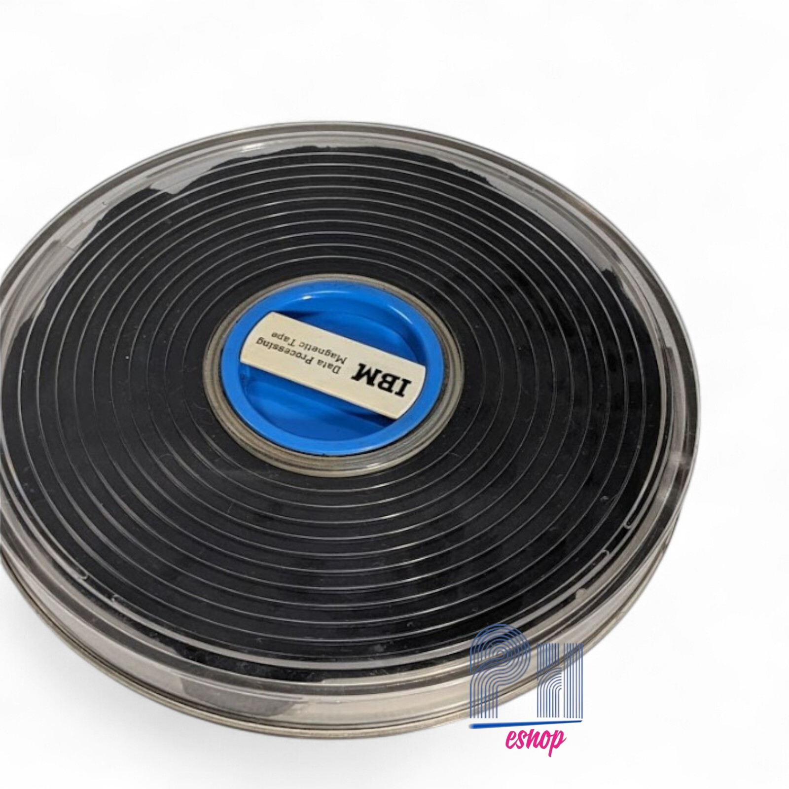 Vtg IBM Data Processing clear acrylic CASE ONLY Magnetic Tape Reel  10.5"