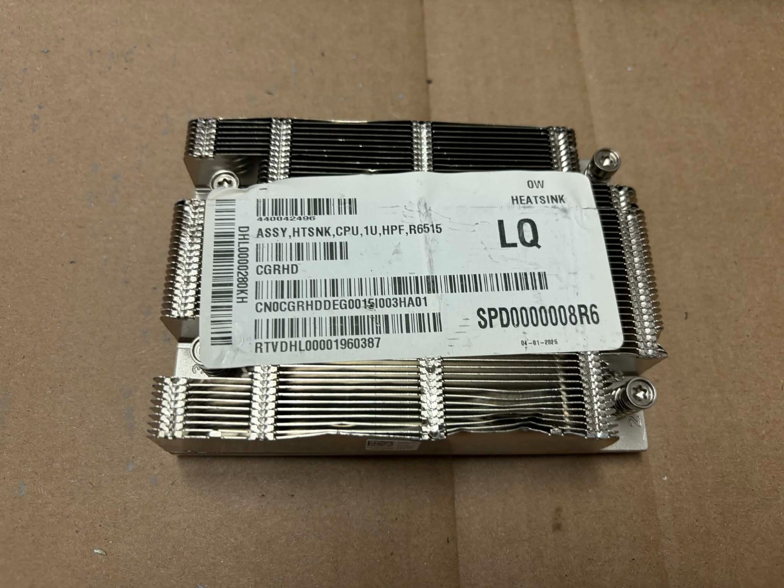 Dell PowerEdge R6515 R7515 R7525 High Performance Cooling Heatsink CGRHD 0CGRHD