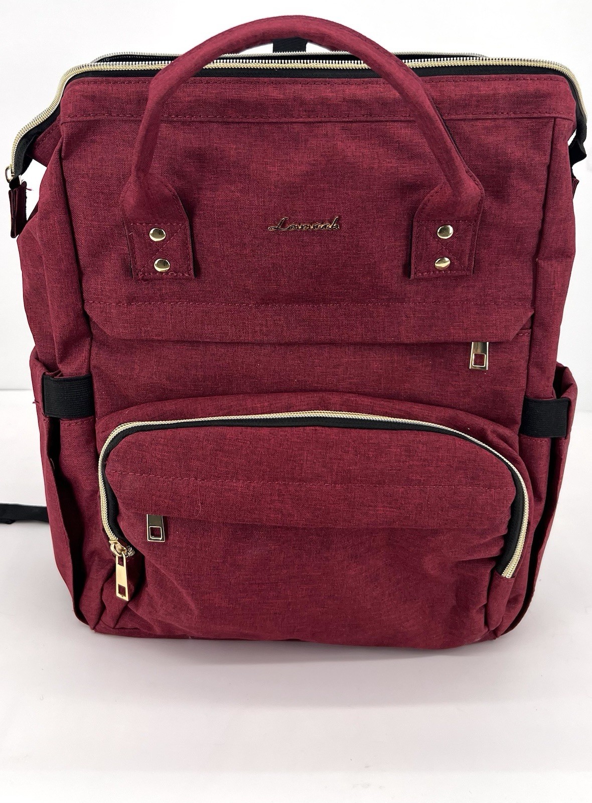 LOVEVOOK Women's Laptop Backpack USB Purple (Burgundy) & Black 17 Inch Travel