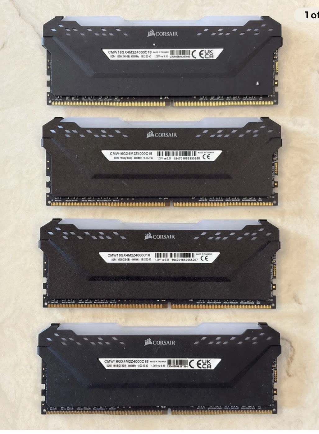 Corsair Vengeance 32GB (4x8GB) PC4-25600 (DDR4-3200) Memory...