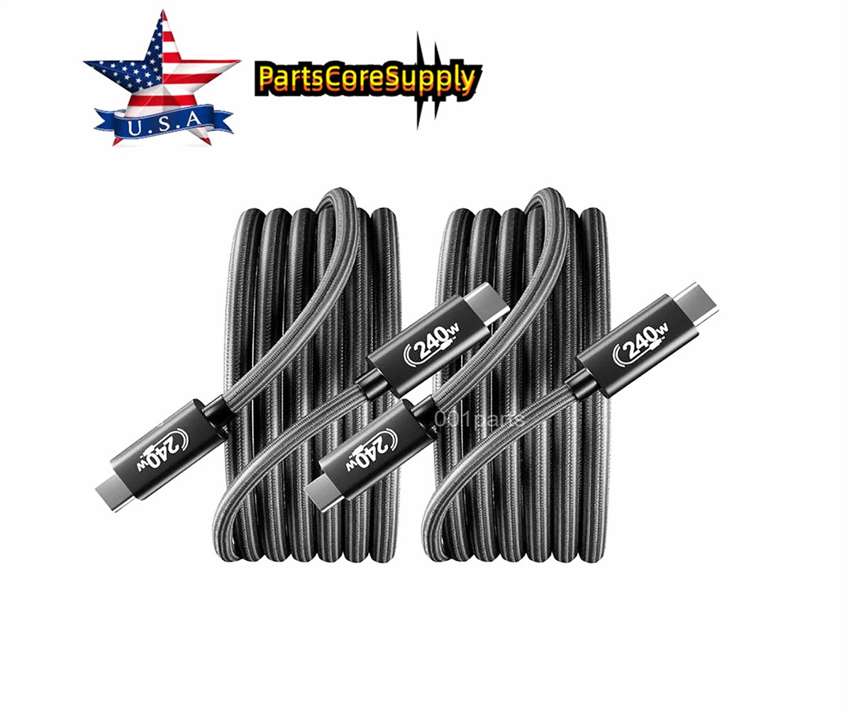 2PCS Type-C woven cable, 240W 6.6 feet (2 meters) data cable PD240C-240W USK