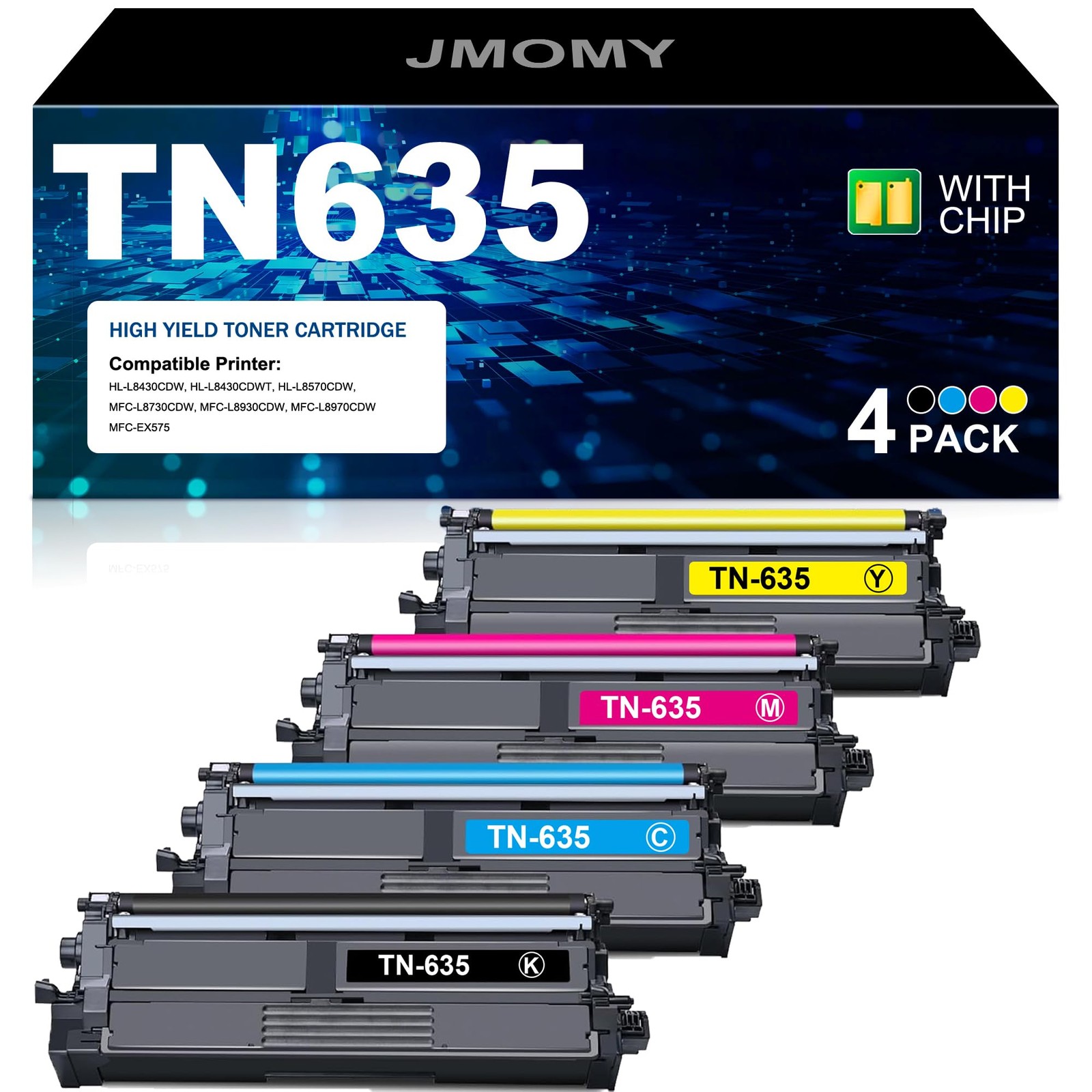TN635 TN 635 Toner Cartridge 4 pack, 4 pack