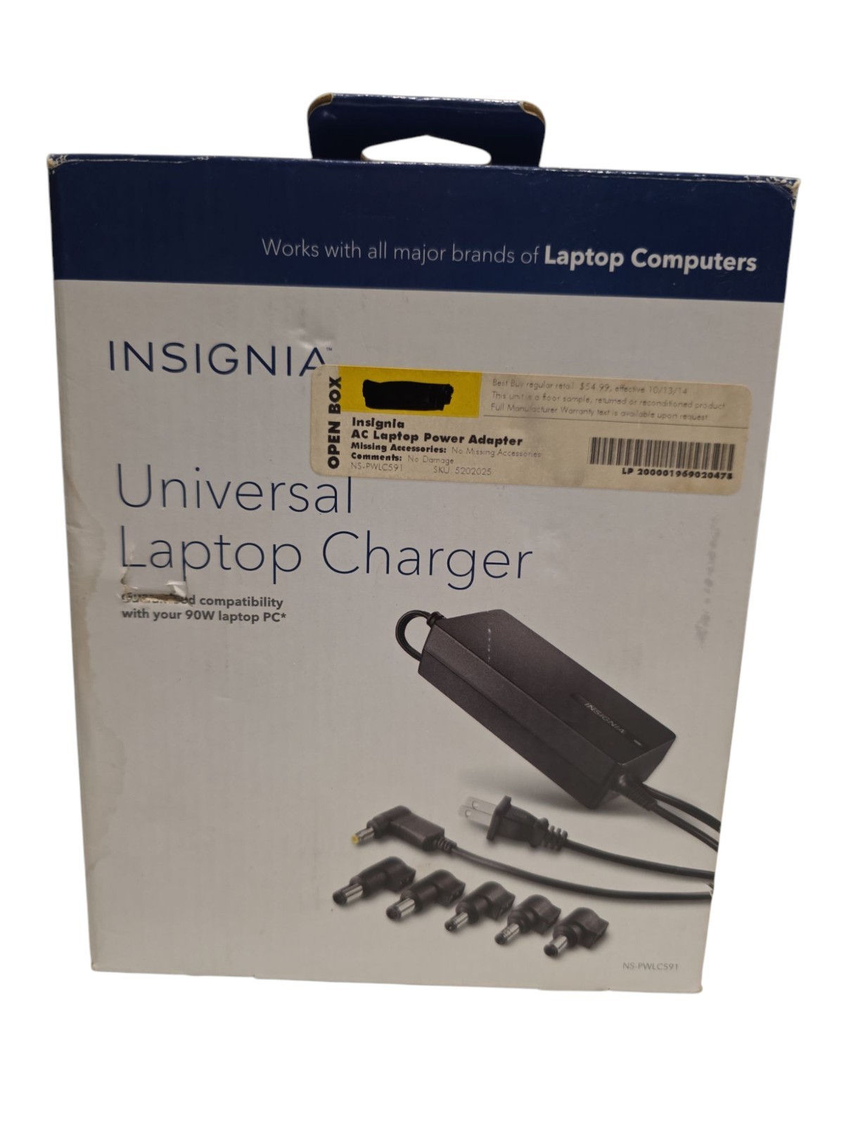 Insignia NS-PWLC591 90W Universal Laptop Charger New Open Box