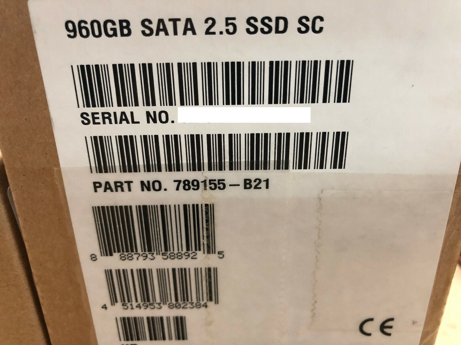 HP 789155-B21 789361-001 960GB 6G SATA READ INTENSIVE SFF 2.5 SC SDD RETAIL NOB
