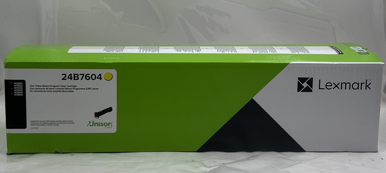 GENUINE LEXMARK 24B7604 ONE YELLOW RETURN PROGRAM TONER CARTRIDGE