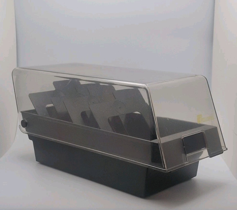 VTG Fellowes 3.5" Floppy Disc Storage Caddy Econo/Stor 50 4 Dividers + Labels