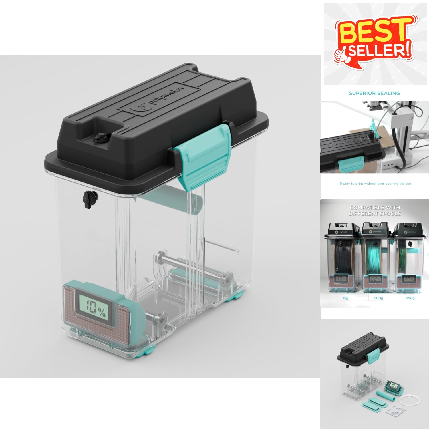 PolyDryer Box - Ultimate 3D Printing Filament Storage with Superior Sealing
