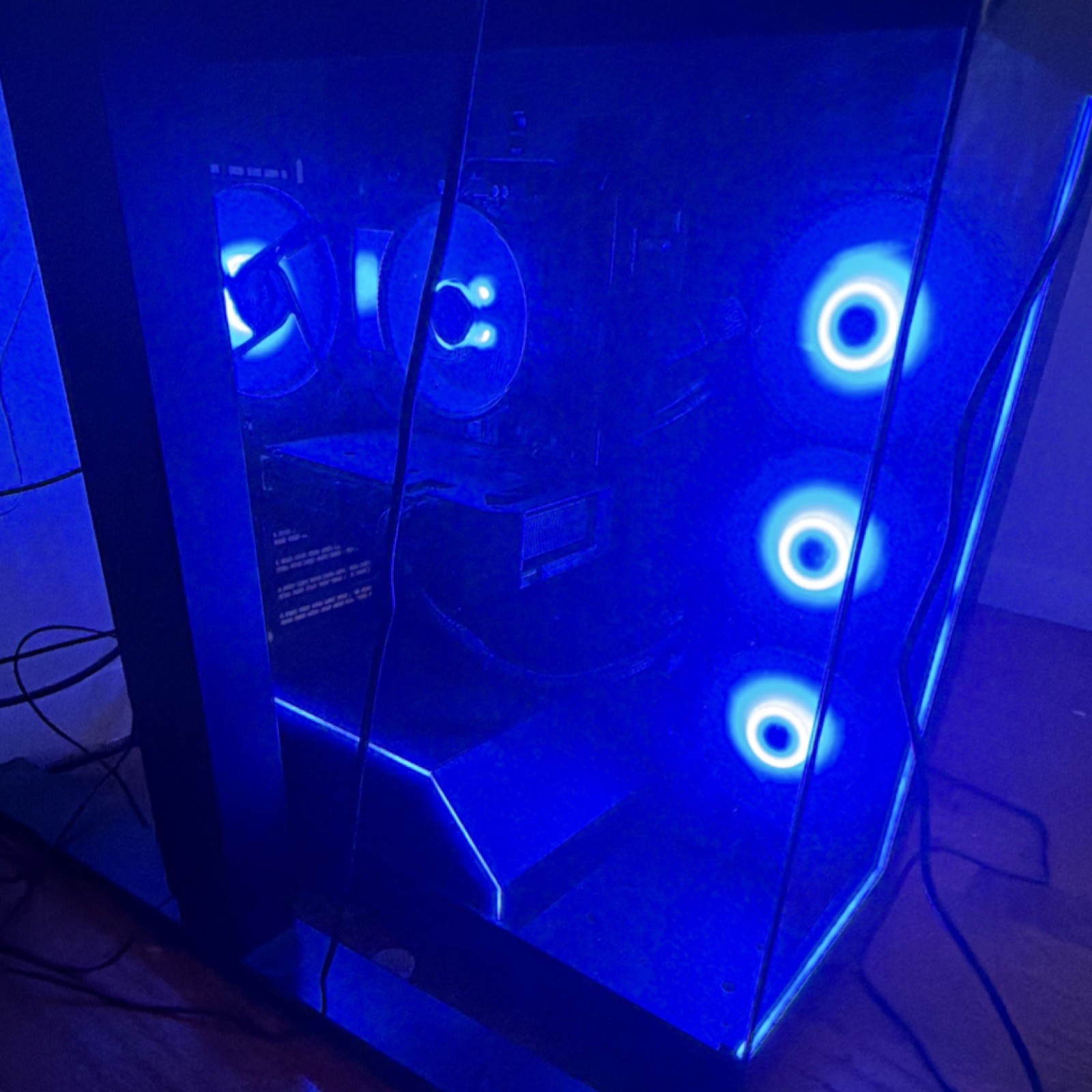 Custom Gaming PC Tower Black Blue RGB Lighting for Gaming Casual Computing 