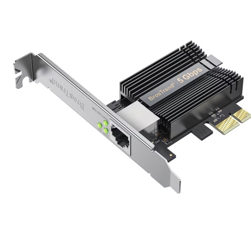5Gb PCIe Network Card, PCIe Ethernet Card with Extra Low-Profile, PCI Express