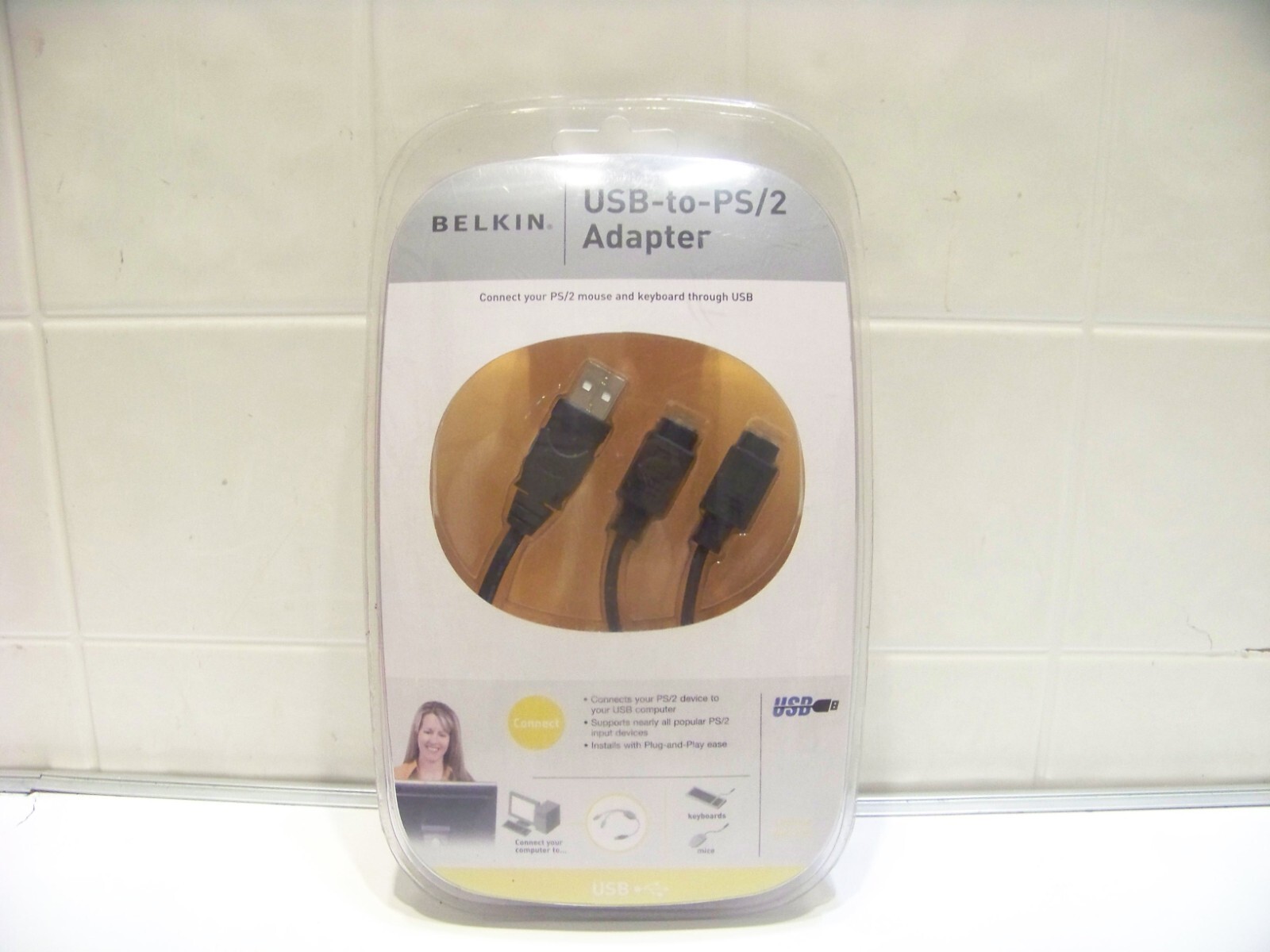 Belkin USB to PS/2 Adapter F5U119VE1 Connect PS/2 Mouse & Keyboard through USB