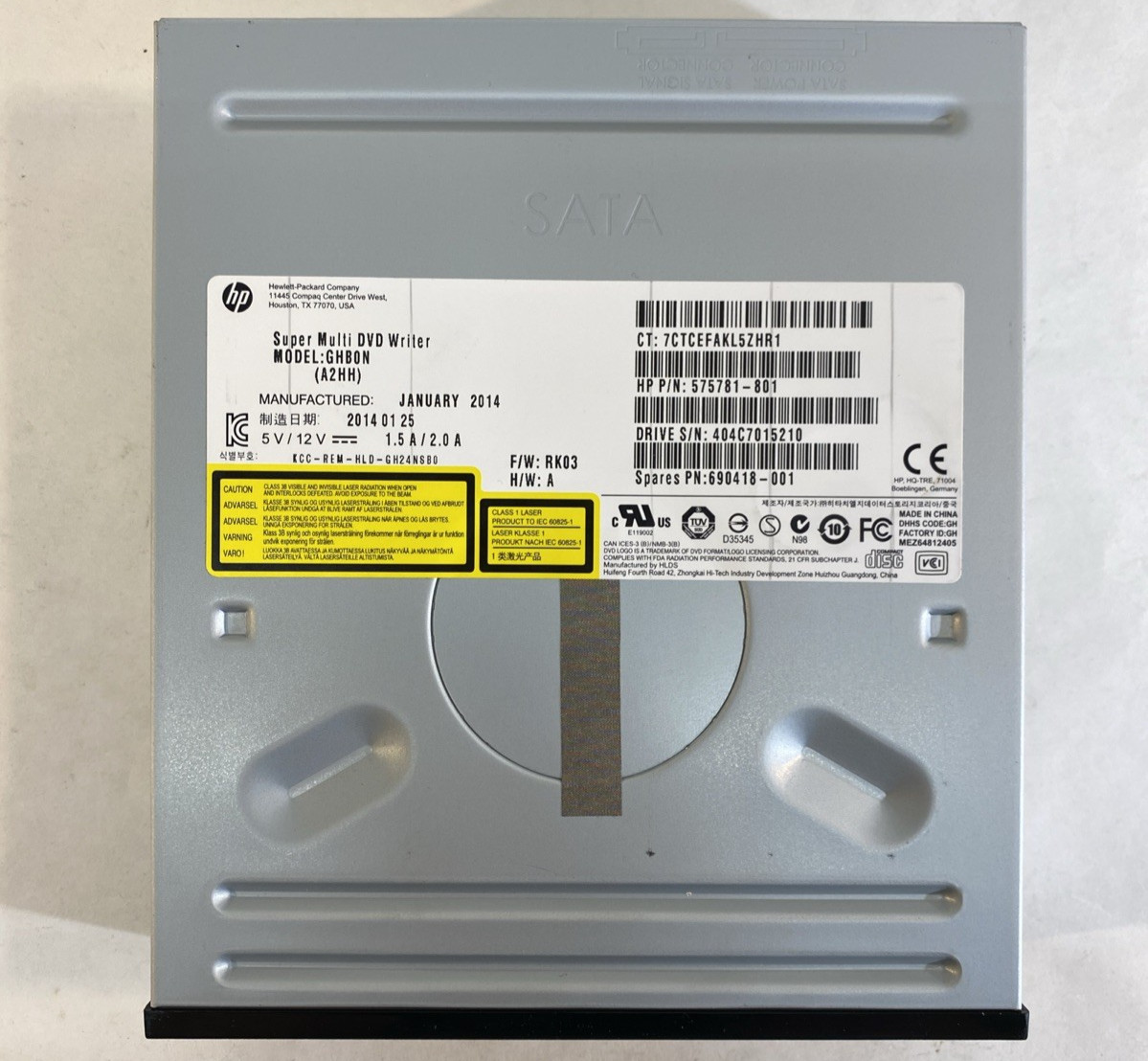 HP Compaq Z220 SFF Desktop PC DVD ReWriter - GH80H (A2HH), 575781-801
