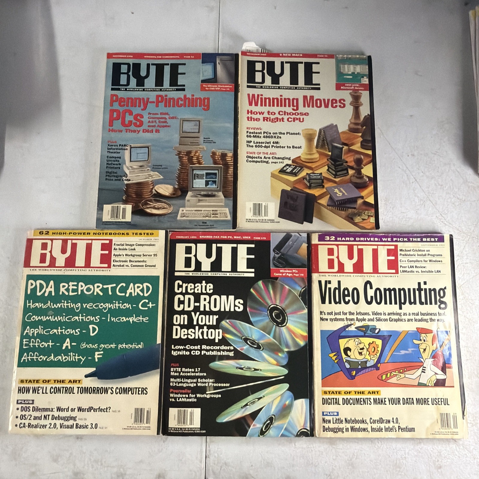 Lot Of 5 Vintage Byte Computer Magazines 90’s
