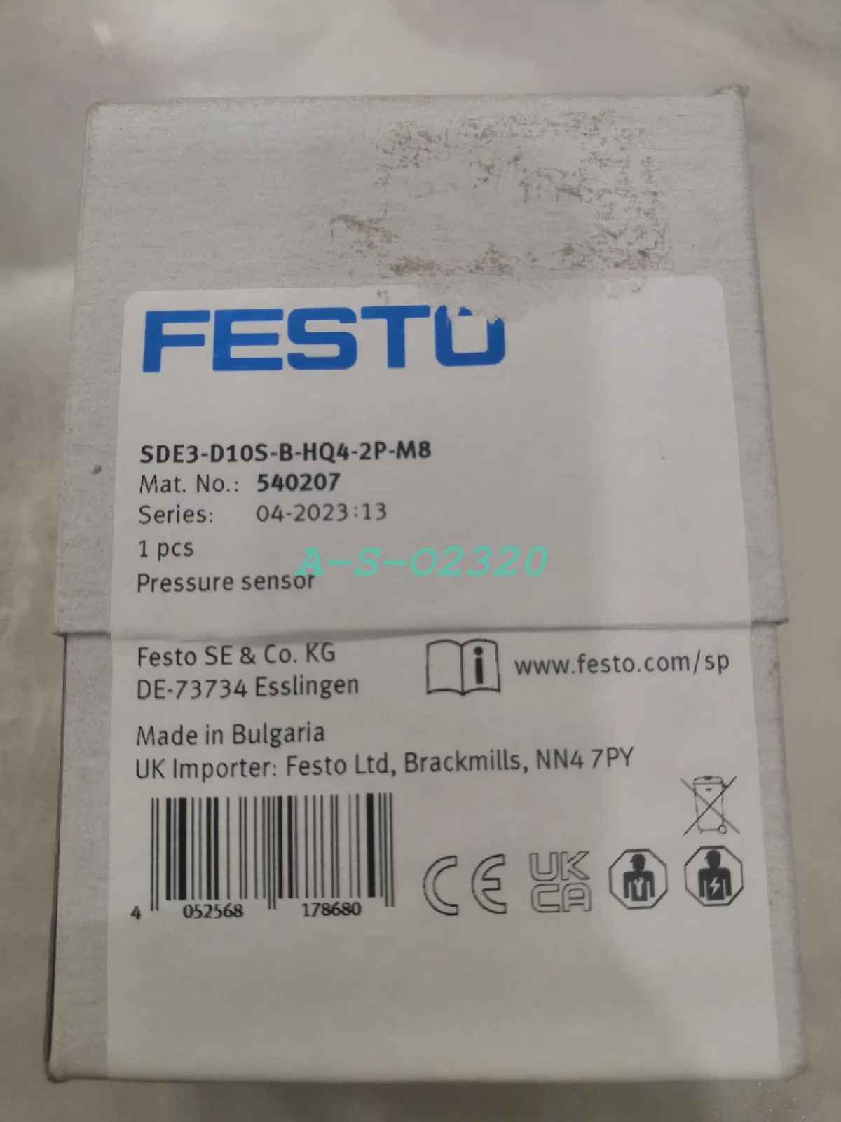 1PC NEW FESTO SDE3-D10S-B-HQ4-2P-M8 540207 Pressure Switch   (FedEx/DHL)