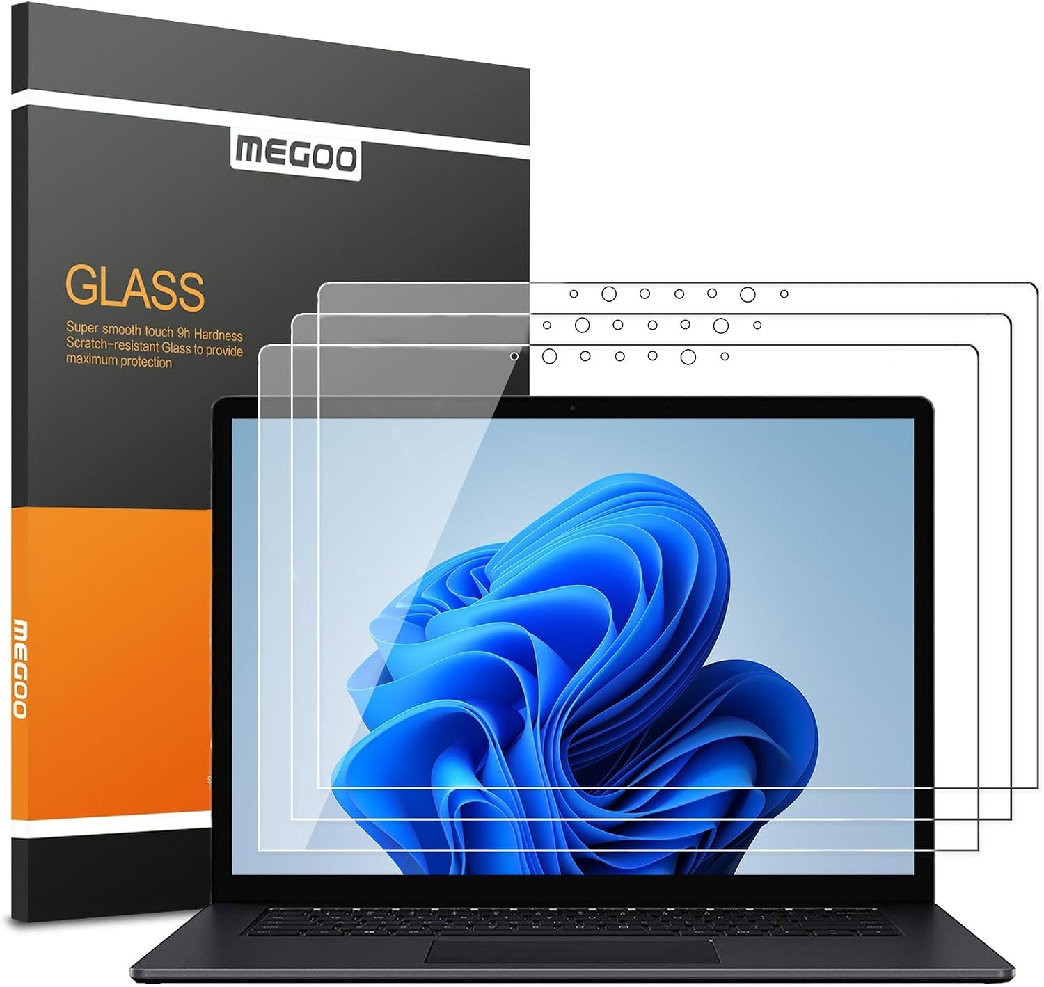 3-Pack of Tempered Glass Screen Protectors for 13.5" Microsoft Surface Laptop 6
