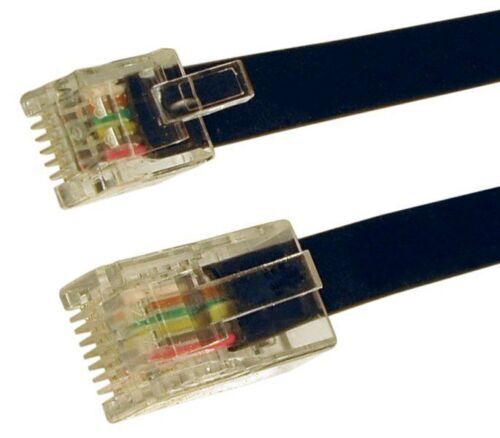 RJ12 Male Plug to 6 wire RJ45 male BROADBAND Flat Cable Lead VARIOUS LENGTHS LOT