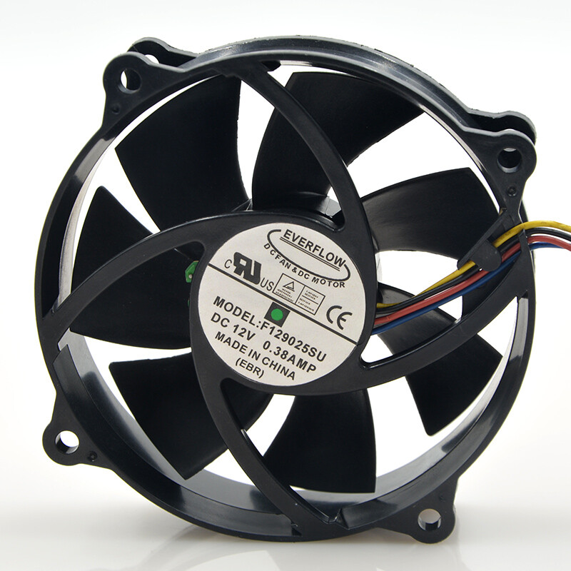 EVERFLOW F129025SU 90/80mm x25mm CPU Round Fan 12V 4Pin 0.38A