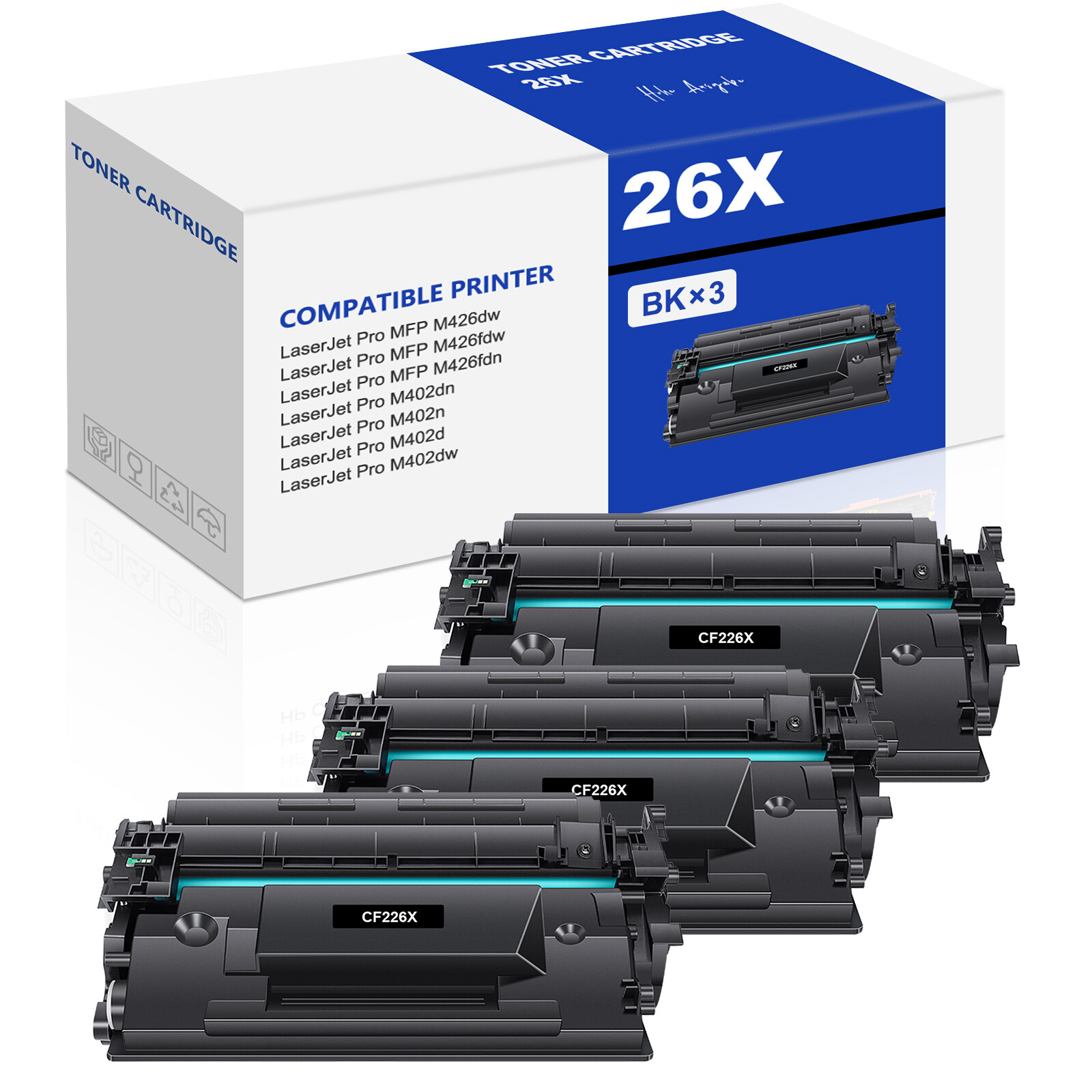 CF226A CF226X Black Toner For HP 26A 26X LaserJet Pro M402dn M402dw M426fdw Lot