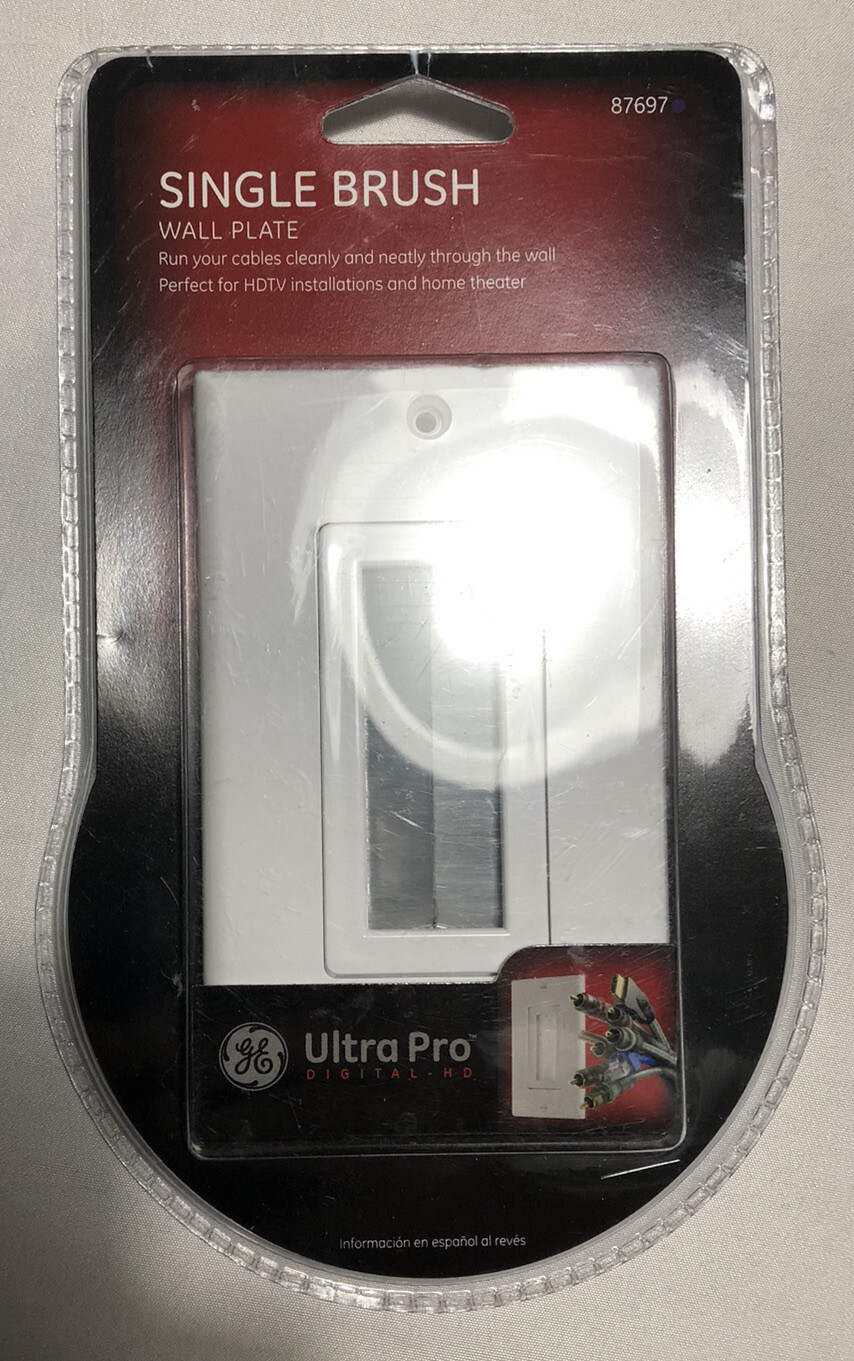 GE Ultra Pro Single Brush Wall Plate Model 87697 White - New/Sealed