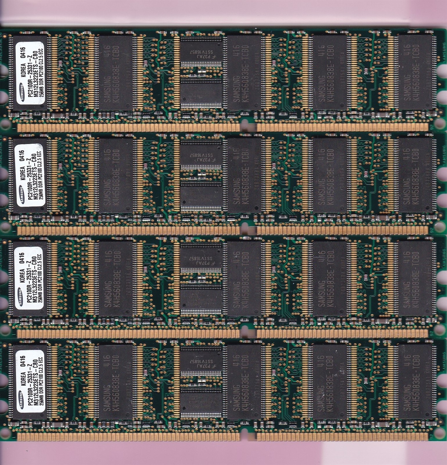 1GB 4x256MB PC2100R DDR-266 ECC REG SAMSUNG M312L3223ETS-CB0 RAM KIT DDR1 RDIMM