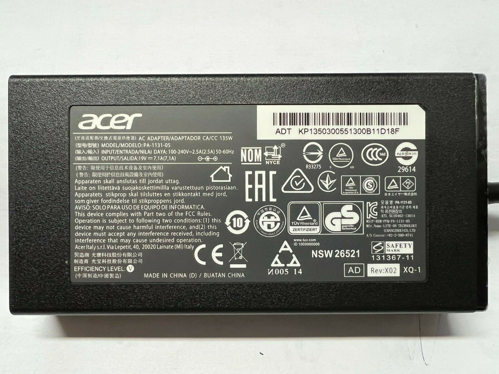 Acer ADP-135KB T 135W Ac Adapter For Acer Aspire V Nitro VN7-592, VN7-592G & etc