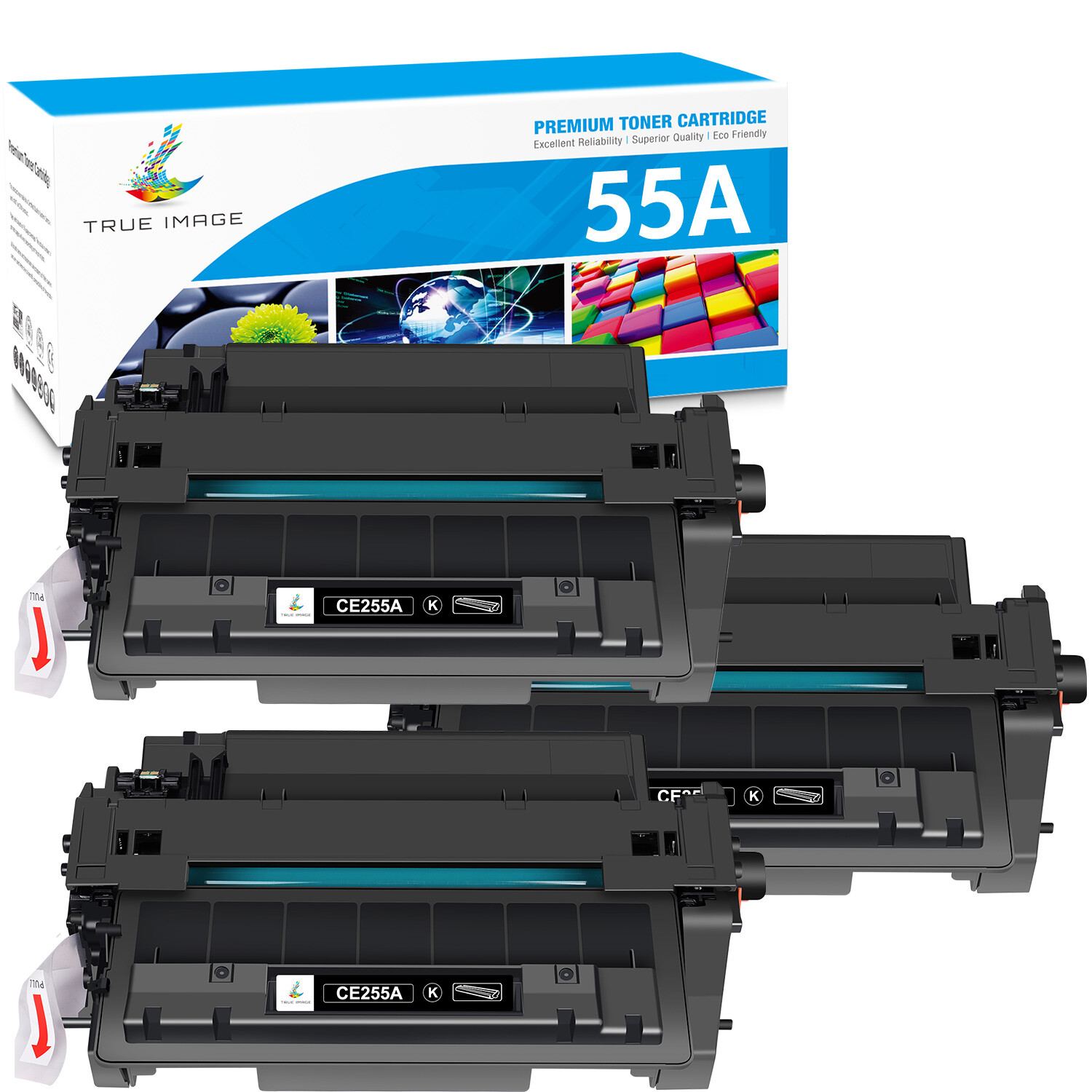 3PK CE255A 55A Toner fits for HP LaserJet Pro P3010 P3011 P3015 P3015DN P3015X