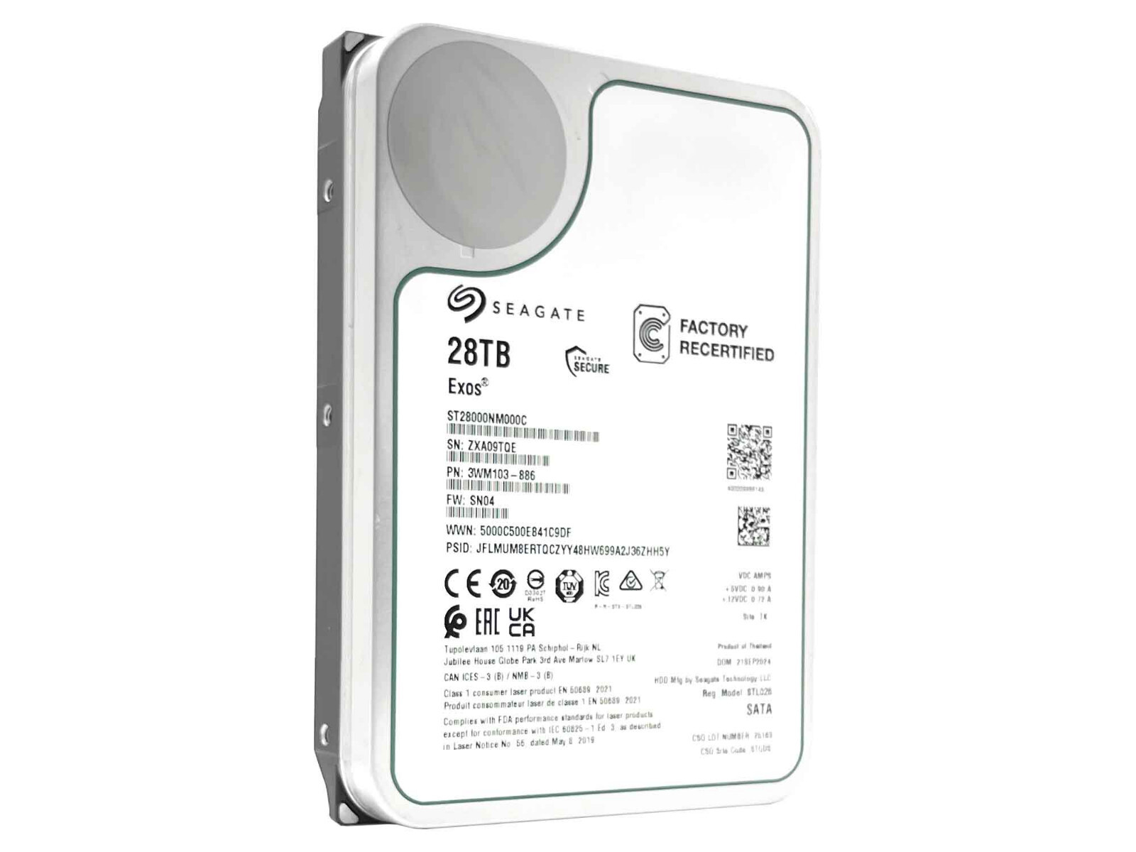 Seagate Exos X22 ST28000NM000C 28TB CMR SATA 6Gb/s 3.5" Enterprise Hard Drive