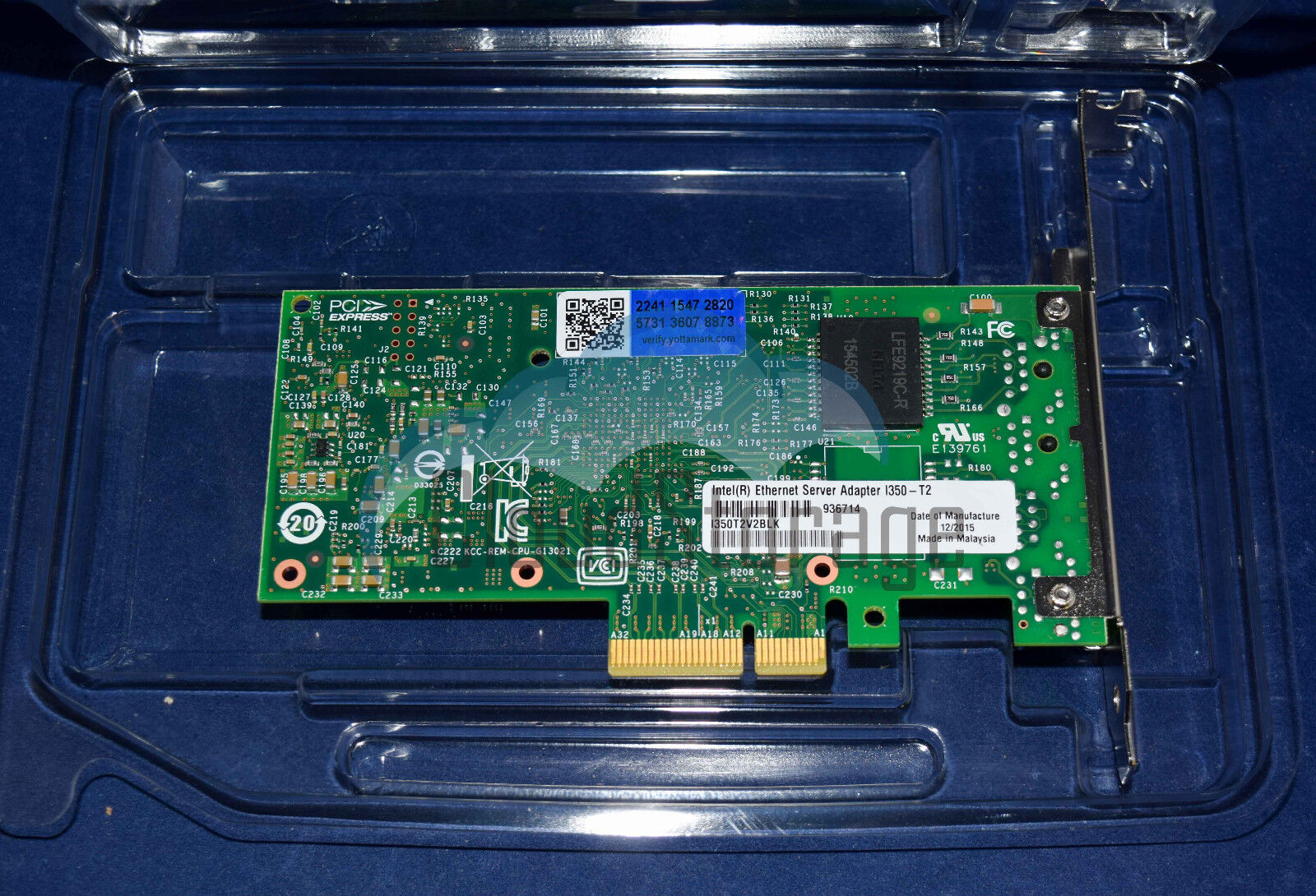 Original INTEL I350-T2V2 PCI EXPRESS x4 2 PORTS ETHERNET SERVER ADAPTER 