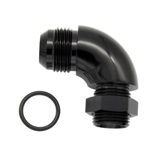 12AN Male Flare to 10AN ORB Port Full Flow Adapter 12AN to 10AN ORB 90 Degree
