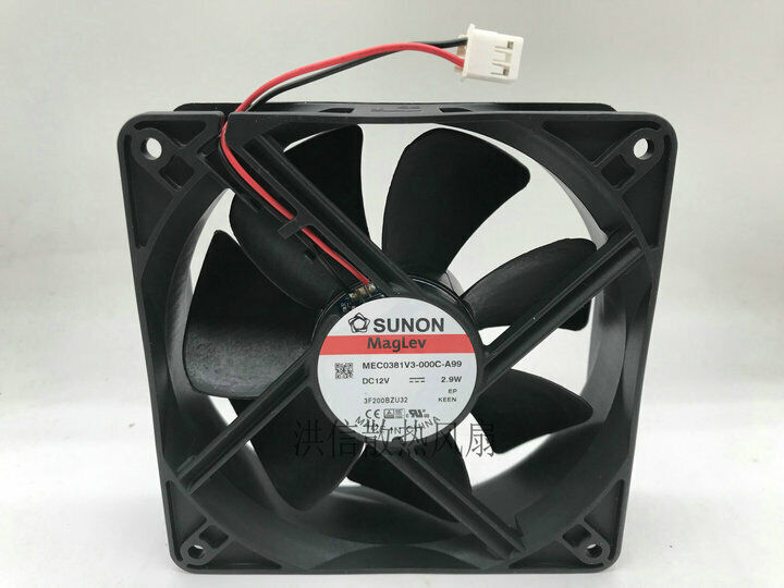 Qty:1pc silent cooling fan 12CM 12038 MEC0381V3-000C-A99 12V 2.9W