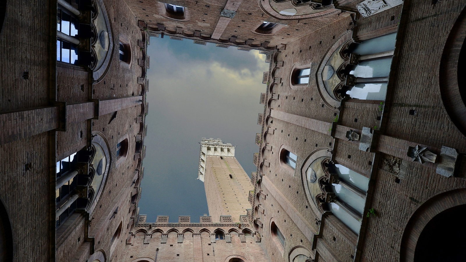 Landscape worms eye view clouds sky architecture italy Custom Gaming Mat Desk