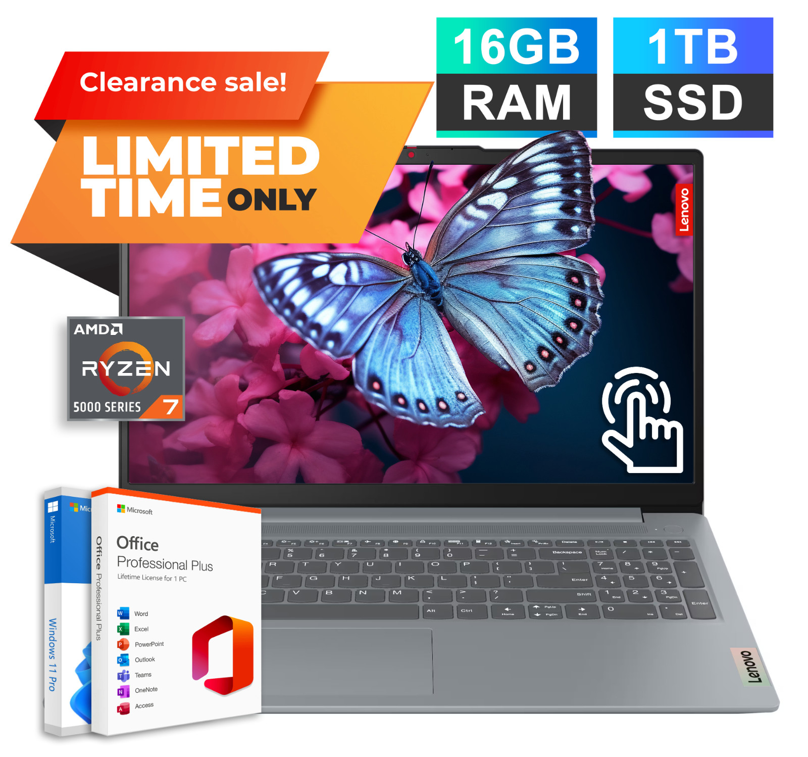 2026 Lenovo Slim 3 Business Laptop 15.6 AMD Ryzen 7 16GB RAM 1TB SSD Office 2024