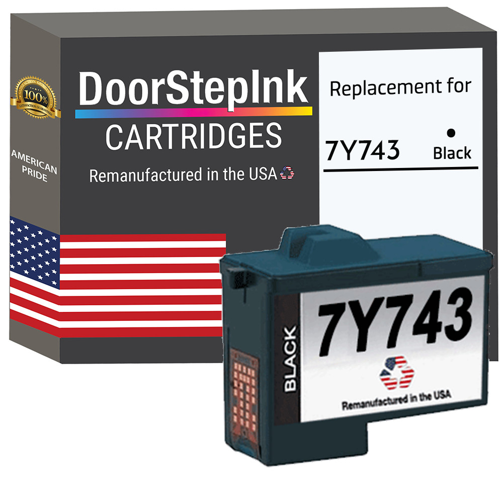 DoorStepInk Compatible Ink Cartridges for Dell 7Y743 Series 2 BK-USA